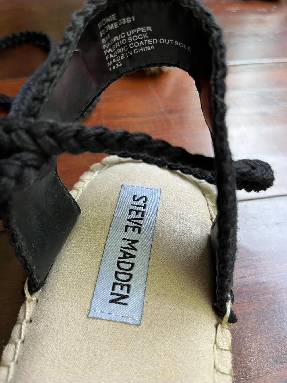 Steve Madden Black Knit Espadrille Lace-Up Sandals